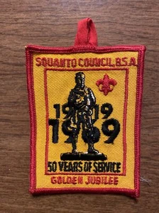 Parche de colección BSA Boy Scouts Squanto Council 1919-1969 50 años Jubileo de Oro #2 A8 - Imagen 1 de 12