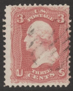 Scott #65 Usado 3 Céntimos Rosa 1861-62 Elegante Cancelación 65SP13-43 - Imagen 1 de 2
