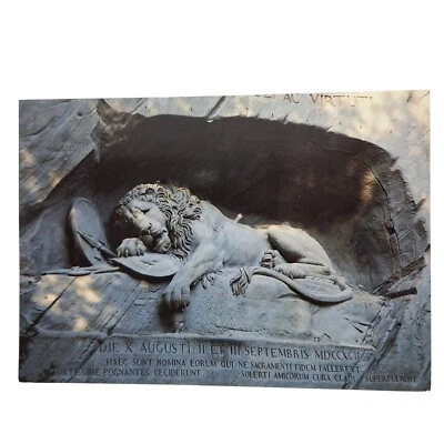 Postal Monumento al León de Lucerna Suiza Cromo Sin Publicar Foto 1 de 2