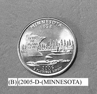 2005-D-MINNESOTA STATE QUARTER FROM A US MINT ROLL UNC' C-NGC PRICE CHARTS  (B) - Image 1 of 4