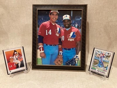 Andres Gallaraga, Tim Raines Expos 8x10 Framed Photo Print; 2 cards 1982 1990 - Image 1 of 4