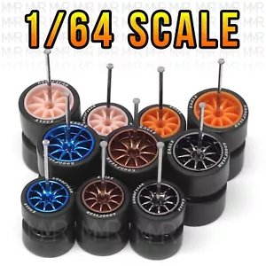 Scala 1/64 10 RAZZE v15 Real Rider Ruote Cerchi Set Pneumatici per Hot - Foto 1 di 16