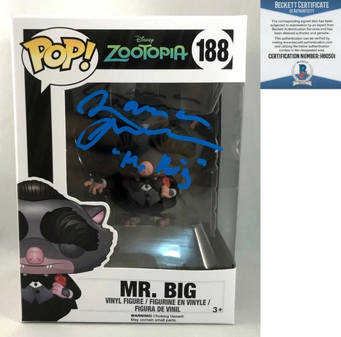 Maurice LaMarche Signed Funko Pop Zootopia Mr. Big #188 Beckett BAS COA Cover