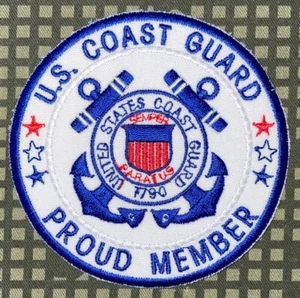 USCG US Coast Guard Proud Member Patch Bügelbild Repro B283 - Bild 1 von 2