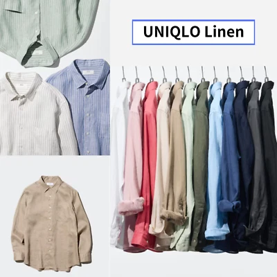 UNIQLO Premium Linen Shirt 12 solid 3 striped XS~4XL MEN 2025 New Japan - Image 1 of 4