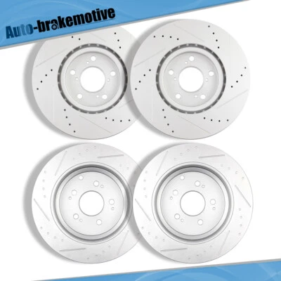 Front Rear Drill Slot Brake Discs Rotors Kit For Acura MDX Acura ZDX Honda Pilot - Image 1 of 4