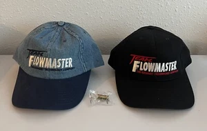 Team Flowmaster Promo Lot Of (1) Black Hat (1) Denim Hat (1) 10 Yr Ann Lapel Pin - Picture 1 of 8