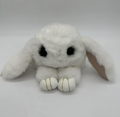 Japanese Plush, Very cute Fluffy Rabbit Pompoms.  Chain Backpack - Image 1 of 4