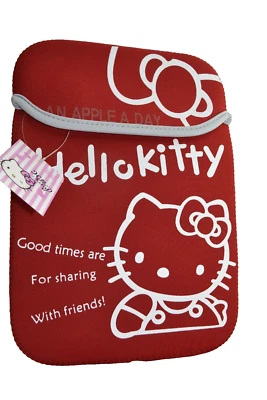 Hello Kitty Tablet iPad Sleeve - 10. 2” Japan Sanrio Smiles Neoprene Reversible  - Image 1 of 4