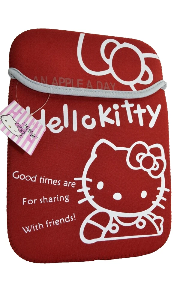 Hello Kitty Tablet iPad Sleeve - 10. 2” Japan Sanrio Smiles Neoprene Reversible  - Image 1 of 4