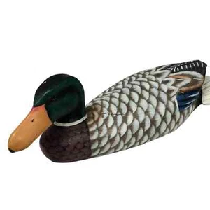 Vintage Mallard 19” Duck Decoy Drake  Ducks Unlimited heavy solid Wood *read - Picture 1 of 9