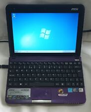MSI U135DX MS-N014 Purple Netbook Laptop 10.1" 1GB 160GB Webcam Windows 7 Wi-Fi