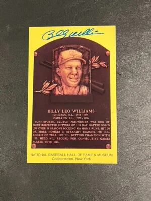 Billy Williams Hand Signed Baseball Hall Of Fame Postcard - Image 1 of 2