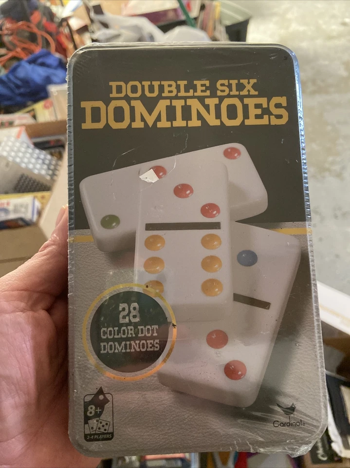 Double Six 6 Dominoes Cardinal Game Collectible Tin 28 Color Dot Age 8+ NIP - Image 1 of 1