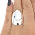 925 Sterling Silver Smooth Statement Ring Size 6