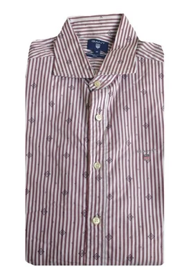 Camicia Fitted GANT Da Uomo In Herringbone Viola 364577 Taglia M NWT - Immagine 1 di 2