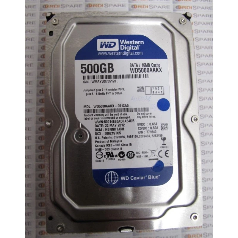 LOT X 8 Disque dur 3,5" interne HDD 500GB Sata 16MB WD5000AAKX ( ZE376 ) X8 - Photo 1/1