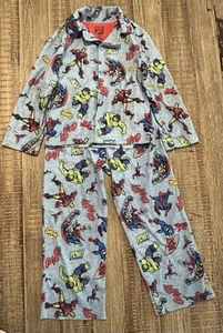 Marvel Comics Superhero Button Up Pajama Set for Kids - Super Soft! - Size 6 - Picture 1 of 6