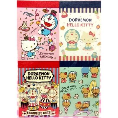 Doraemon X Hello Kitty Collaboration Set Mini Memo Pad Paper NEW - Image 1 of 4