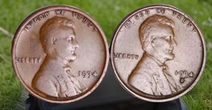 1934-P & 1934-D Lincoln Wheat Cent Penny Best Value On Ebay FAST FREE SHIPPING! - Picture 1 of 5