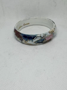 Vintage Porcelain Ceramic Hand Painted Bangle Bracelet - Picture 1 of 10
