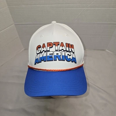 Marvel's Captain America Baseball Cap Adj Snapback Adult Mens Red White Blue Euc - Image 1 of 4