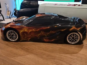 PERFECT CONDITION! HPI SPRINT 2 FLUX WITH CUSTOM FLAME BODY AND CHROME WHEELS - Picture 1 of 10