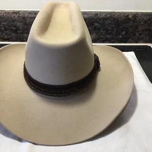 Herren Stetson langer ovaler Cowboy Western Hut 5X beige Größe 7 - Bild 1 von 5