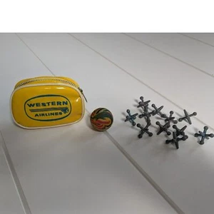 Vintage Western Airlines Ball & Jacks Set - Tasche mit Reißverschluss - Memorabilia - Bild 1 von 5