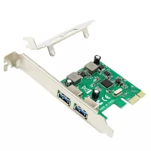 2-Port USB 3.0 PCI-Express PCIe Adapter Controller Card Low Profile - Picture 1 of 4