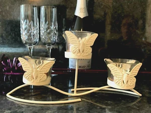 Triple Tealight Holder Butterfly Candle Tea Light Wedding Centrepiece Table Gift - Picture 1 of 3