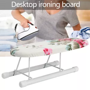Small Tabletop Ironing Board Mini Folding Ironing Board with Flower Cloth Cover - Picture 1 of 9