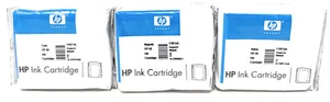 HP 82 3 CARTUCCE ORIGINALI CIANO MAGENTA GIALLO DESIGNJET 500/510/800 [NO BOX] - Foto 1 di 1