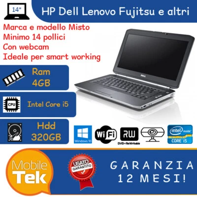 PC RICONDIZIONATO RIGENERATO NOTEBOOK PORTATILE OTTIMO INTEL CORE I5 WINDOWS 10 - Immagine 1 di 3