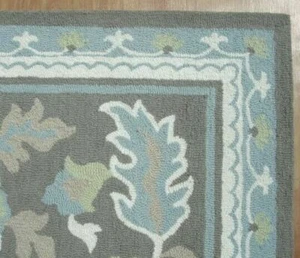 Alfombra Emerson Gris Azul Oriental Moderna Lazo Acolchada a Mano 100% Lana - Imagen 1 de 10