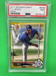 2017 Bowman Draft Gold T.J. Zeuch #BD68 PSA 9! POP 1!! - Picture 1 of 2