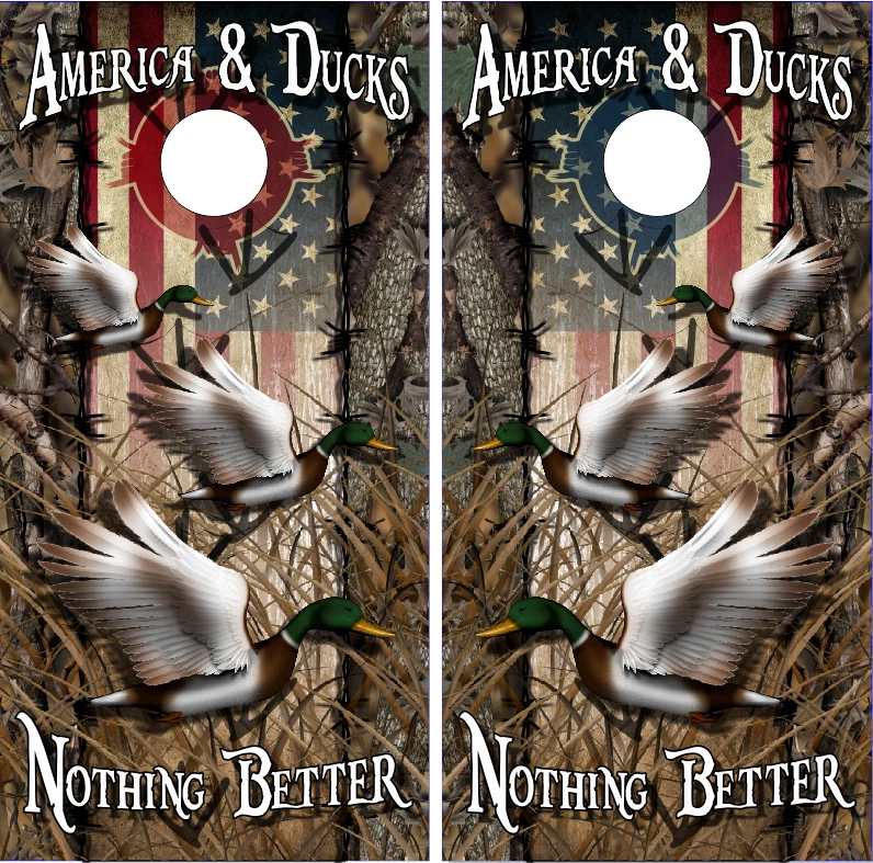 Wicked Wire American Duck Hunt Camo Cornhole Wrap Bag Toss Skin Decal Sticker - Image 1 of 1