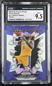 2023-24 Panini Prizm Prizm Break LeBron James SILVER CGC 9.5 MINT+ - Picture 1 of 2