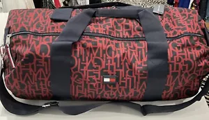 Tommy Hilfiger All Over Print Navy/Red Duffle Bag-New With Tag-FREE SHIPPING! - Picture 1 of 6