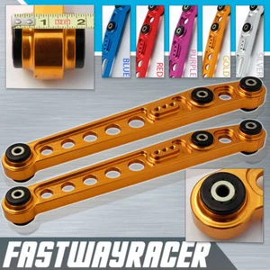 JDM EK SI EK9 EM D15 D16 D16A D16Z Gold Aluminum Rear Lower Control Arm Arms LCA - Foto 1 di 1