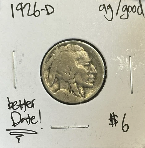 1926 D Buffalo Nickel- Better Date Cover