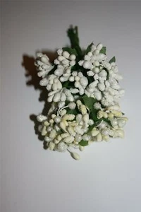 Bündel von 12 hübschen Perlen und Perlen Staubblättern weiß oder creme/elfenbein - Bild 1 von 3
