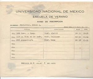Calendario de cursos de la Universidad Nacional de México 1925 - Imagen 1 de 1