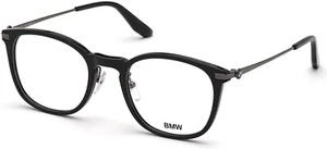BMW BW5021 001 Black Round Plastic Optical Eyeglasses Frame 52-22-145 Global Fit - Picture 1 of 2