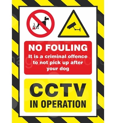 VISION SIGNS No Fouling Criminal Offence CCTV in operation Plastic Sign Weatherproof Warning