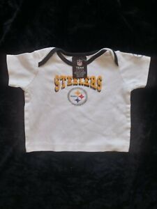 NFL Team Apparel Reebok Steelers Infant White T-Shirt 3/6 Months New