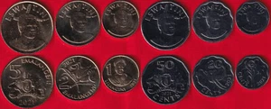 Eswatini lot de 6 pièces : 10 cents - 5 emalangeni 2021 "Nouveau nom du pays" UNC - Photo 1 sur 1