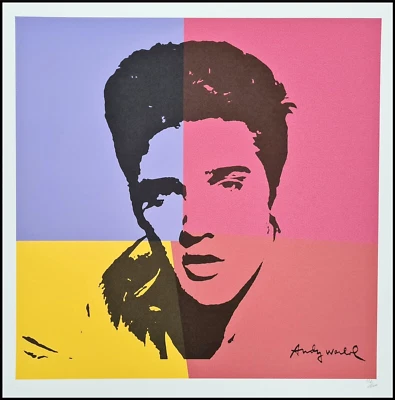 ANDY WARHOL * Elvis Presley * lithograph *50x50 cm*limited # 112/500 CMOA signed - Bild 1 von 4