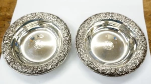 2 S KIRK & SONS CANDY BOWL MONOGRAMED STERLING SILVER 205.2 GRAMS - Picture 1 of 10