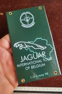 VINTAGE ENAMEL AUTOMOBILE CAR CLUB BADGE # JAGUAR INT. TOUR OF BELGIUM 1998 - Picture 1 of 3